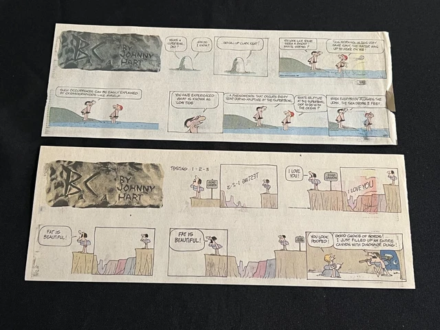 #Q08  B.C. by Johnny Hart  Lot of 29 Sunday Quarter Page Comic Strips 1986