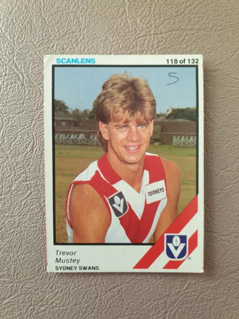 Scanlens Vfl 1984 Trvor Mustey Sydney Swans #118