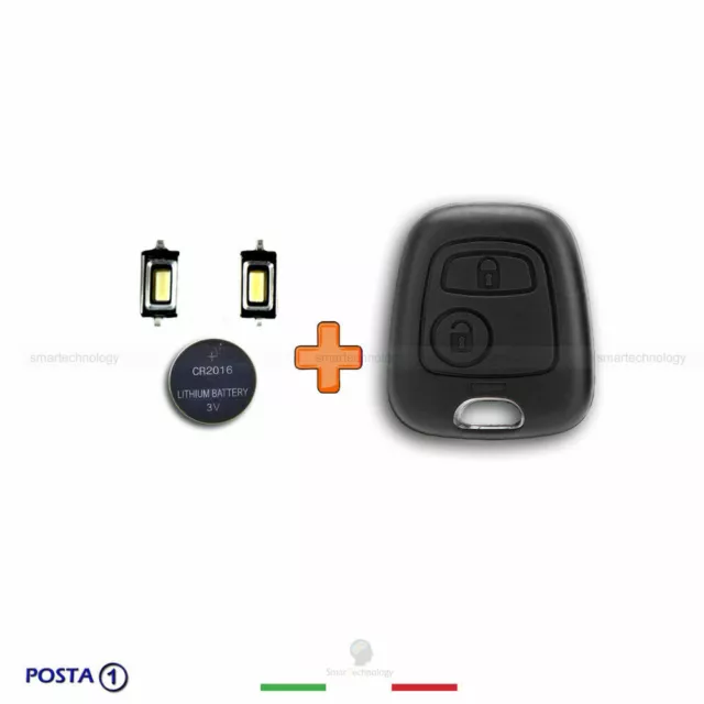 Cover Guscio Chiave Telecomando Toyota Aygo 2 Tasti + Pulsanti+ Batteria Cr2016