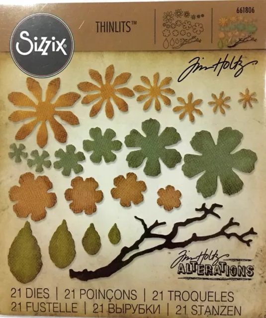 Tim Holtz Cutting Dies Emboss & Stencil ~Small Tattered Florals. Code. 661806