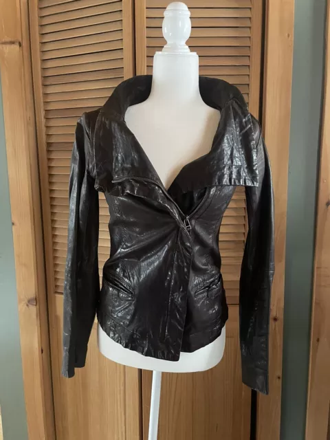 AllSaints US 2 UK 6 Brown leather jacket