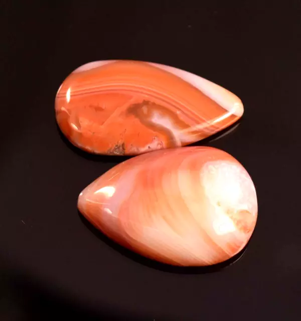 Gorgeous 31.35 Ct Natural Pair Orange Polished Brazilin Carnelian Agate Gemstone 3