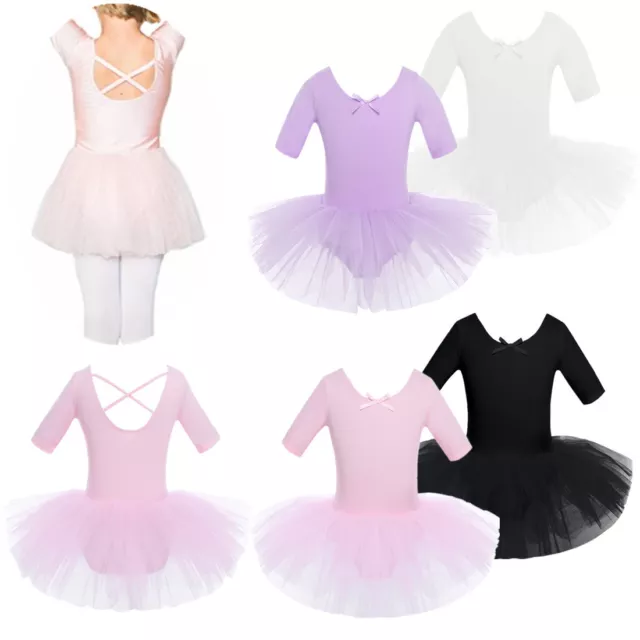Girl Kid Ballet Gymnastic Leotard Dress Ballerina Dance Wear Tutu Skirt Costume