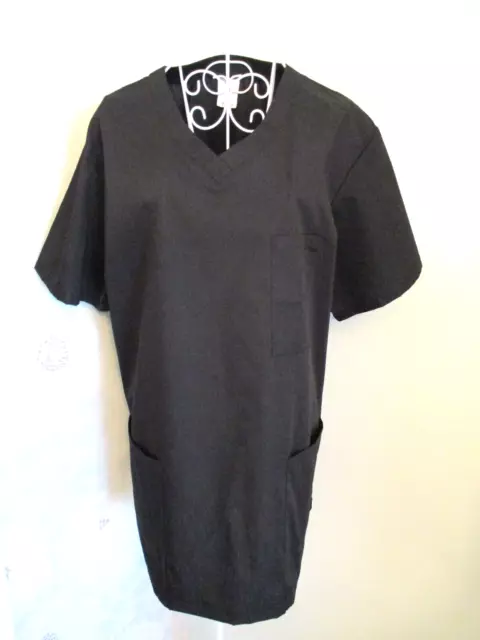 Alexandra unisex smart black scrub tunic size 3 Med short sleeves