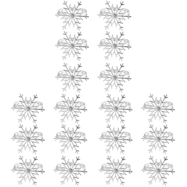 18 Pcs Napkin Adornments Christmas Circle Holder Banquet Ring Winter