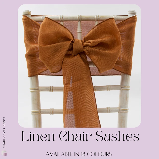 Chair Cover Bow Sashes Table Runners Wedding Event Décor Linen Burlap Fabric