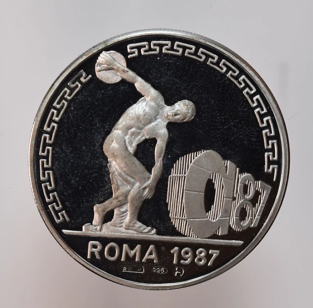 MEDAGLIA CELEBRATIVA MONDIALI di atletica leggera Roma 1987 in argento