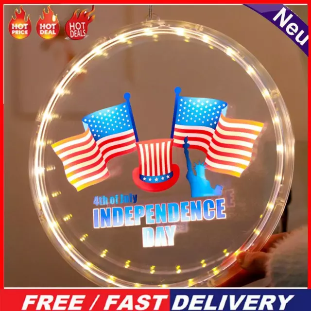 Independence Day LED Disc Lamp Red Blue National Flag Holiday Lightings Decor