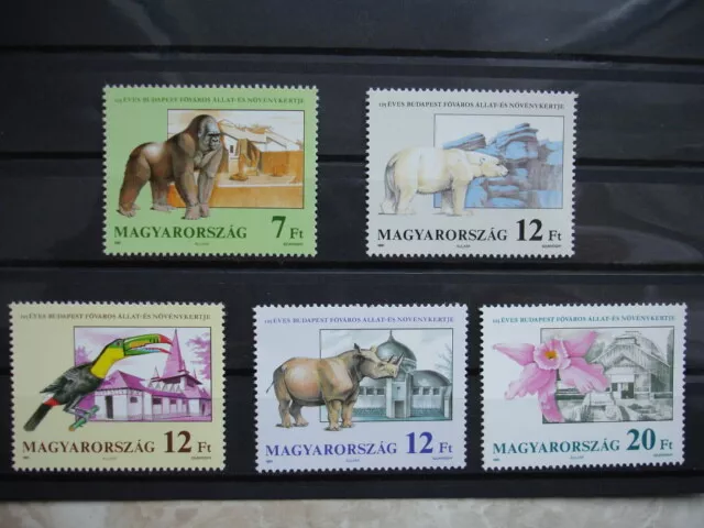 Ungarn / Hungary 1991 / Fauna / Zoo / Nashorn / Gorilla / Tukan / Mnh Set **