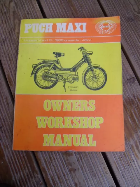 PUCH MAXI MODEL N & S (1968-73) OWNERS WORKSHOP MANUAL vintage Haynes