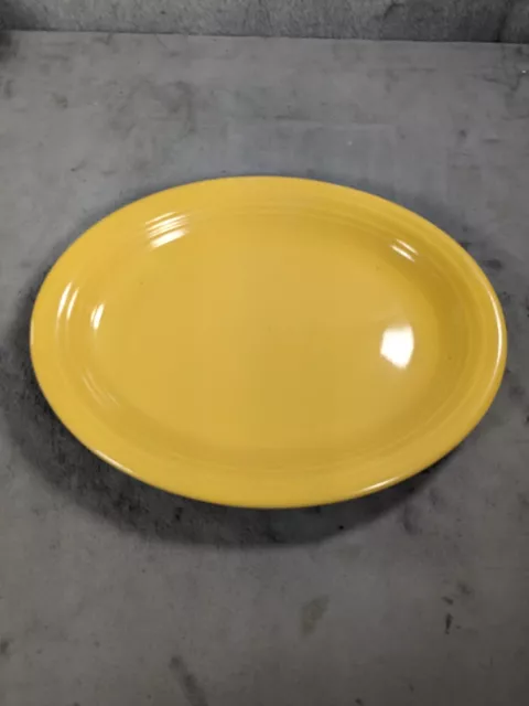 Fiesta Vintage 12.5" Original Yellow Oval Ceramic Serving Platter