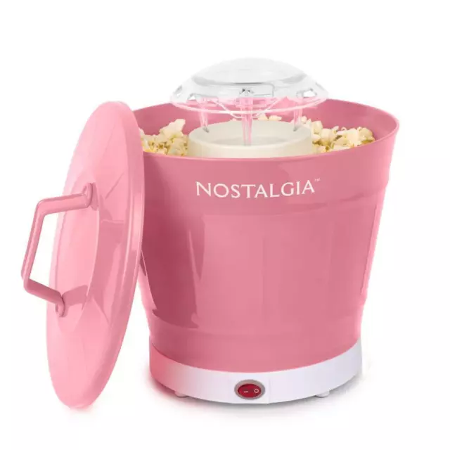 Nostalgia Popcorn Machine 1040 W 2 oz. Pink Hot Air Measuring Cup Serving Bucket
