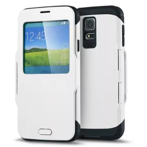 Flip cover Samsung Galaxy S5 bianca S-View Samsung Galaxy S5 G900 I9600