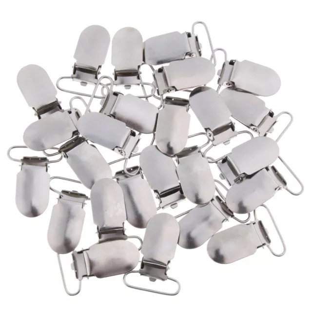 25Pieces Metal Dummy Pacifier Suspender Hand Clips Holder Strap Grips Crafts