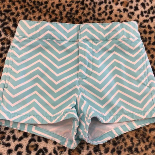 Baby Gap Girl’s Adjustable Toddler Shorts ~ Blue Chevron ~ Size 2 Years ~ EUC