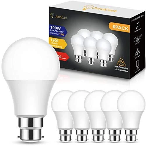 B22 Bajonett LED Glühbirne 100 W Äquivalent, 13 W A60 Glühbirne, 1200LM