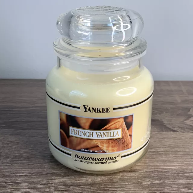 Yankee Candle FRENCH VANILLA Large Jar 14.5 Oz NEW Black Band White Label Rare