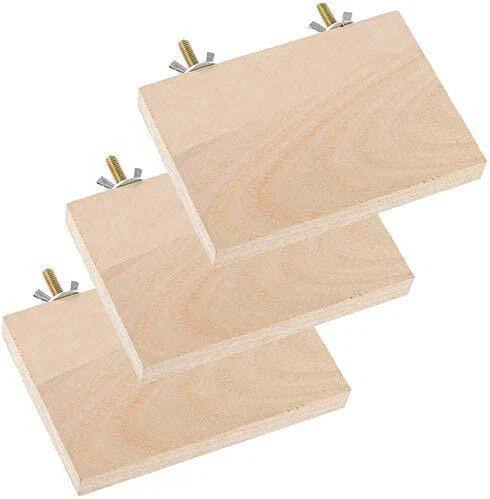Bird Wood Platform Parrot Perch Stand Parakeet Playground Cage Corner Shelf