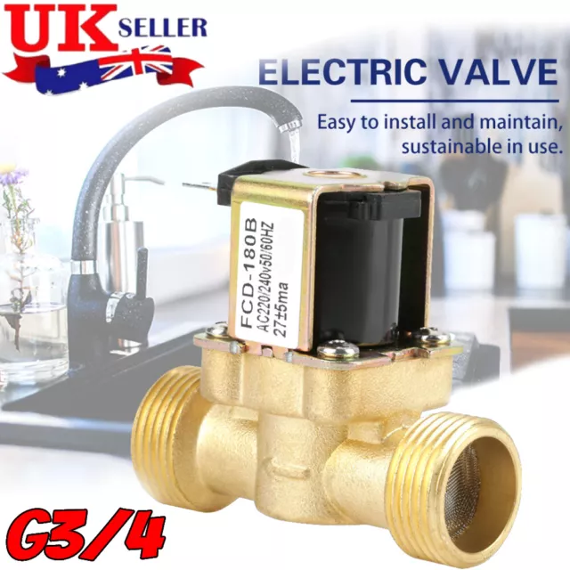 AC 220/240V Magnetic Electric Solenoid Valve for Water Air Normally Closed UK