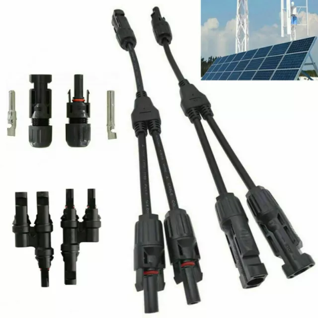 1/2/3 Paar MC-4-Zweig Y-Zweig Paralleler Adapterstecker Solarpanel-Kabelstecker