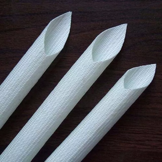 1mm-25mm Silicone Fibreglass Sleeving Heat Resistant Fiber Glass Wire Tube White