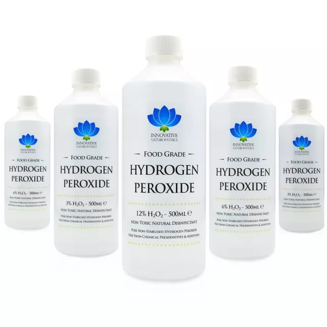 Hydrogen Peroxide Food Grade Various % Percent Solution Pure & Additive Free