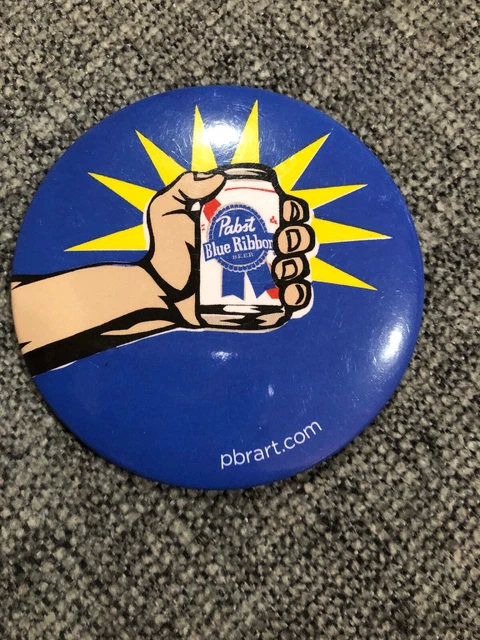 Pabst Blue Ribbon Beer -PBR Art Pinback Button Pin Vintage