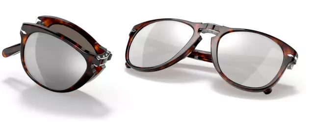 $800 Persol 714SM Steve McQueen Platinum Plated Sunglasses 54 mm Made in Italy