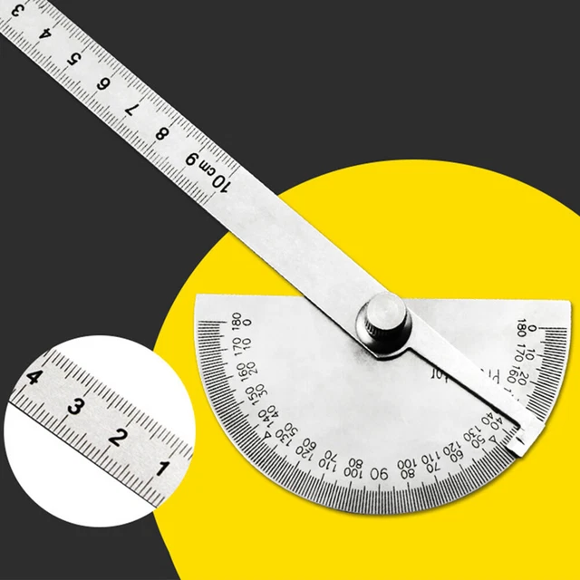 Stainless Steel DIY Clear Scale Adjustable Protractor Degree Angle Ruler New
