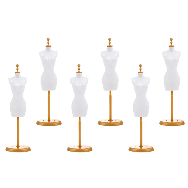 6pcs DIY Afficher des vêtements de poupée mannequin stand en plastique Robe de