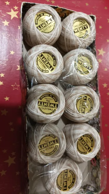 Twilleys no. 20 crochet cotton, 9 x 20g balls, variegated beige, brand new
