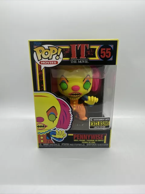 FUNKO POP! MOVIES IT The Movie Pennywise Black Light #55 EE Excl w