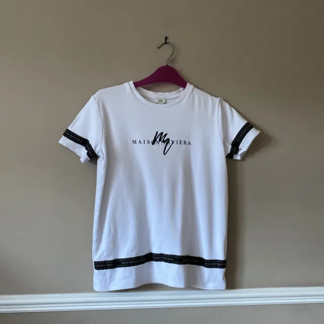 Boys white cotton T shirt age 11-12 yrs by river island