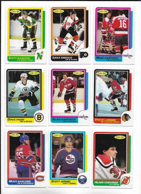 1986-87 OPC Hockey:Lot of 9 different