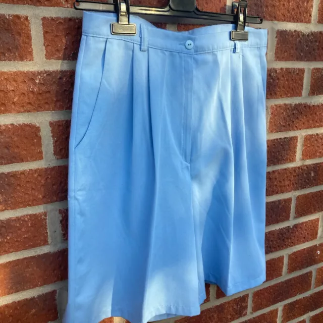 Women’s Vintage 1980’s Baby Blue High Waisted Knee Length Shorts Size 14