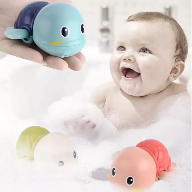 3X Bath Toys Pool Swimming Turtle for Toddlers Kids Wind-up Clockwork Toy