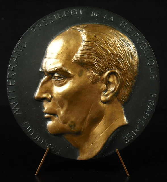 MÉDAILLE FRANÇOIS MITTERRAND Scarpa 1988 Ici et maintenant 80 mm 337 g
