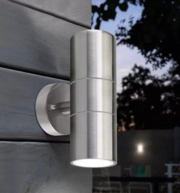 Lampada Da Muro Applique Led Gu10 Acciaio Inox Esterno Ip44 A Parete