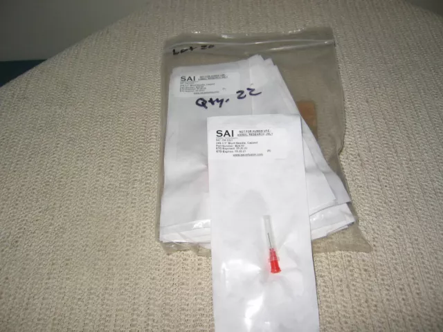 Lot #20 SAI Infusion Technologies 24G 0.5" Blunt Needle Capped 22 Count
