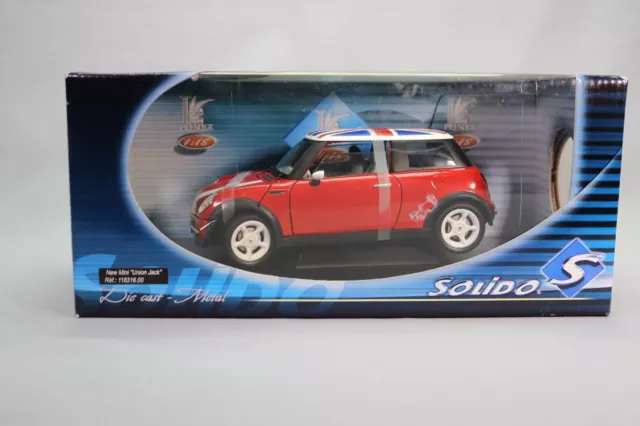 LJ731 SOLIDO PRESTIGE 118316.00 1/18 1:18 New Mini Cooper Union Jack rouge