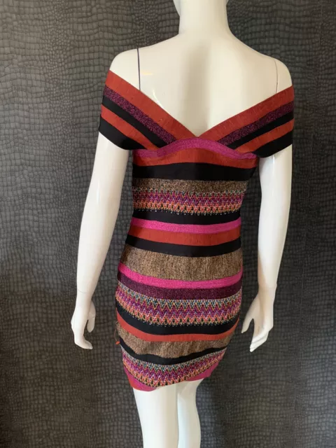 New With Tags - Forever Unique Selfish Stripe Bandage Dress - Pink Glitter 10 3