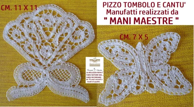 Applicazioni fatte a mano pizzo tombolo e cantù ( 2 modelli )