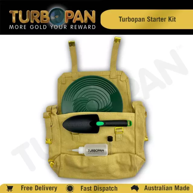 Turbopan  Plastic Gold Pan Starter Kit Prospecting Panning Sluice - Green Pan