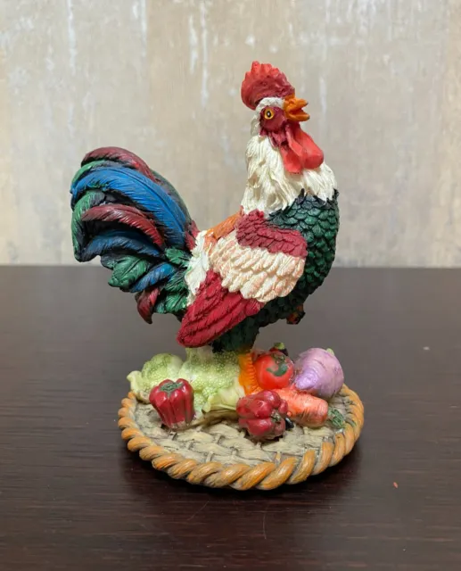 5" Small Colorful Resin Rooster Figuring