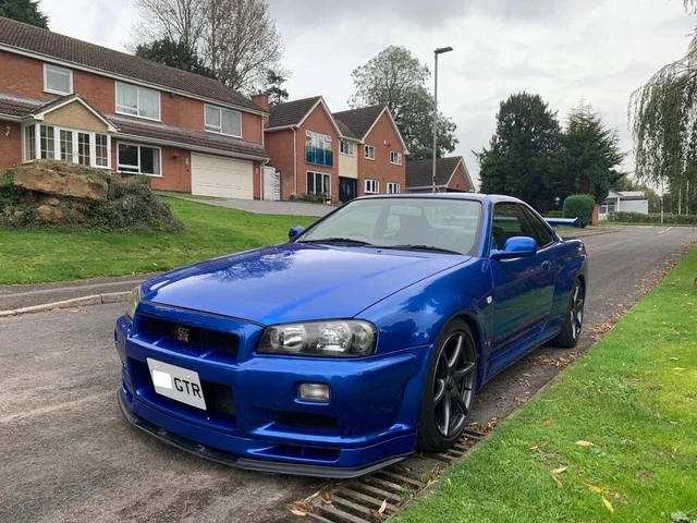 NISSAN SKYLINE R34 GTR V- SPEC 1999 BAYSIDE BLUE Worldwide Shipping £ ...