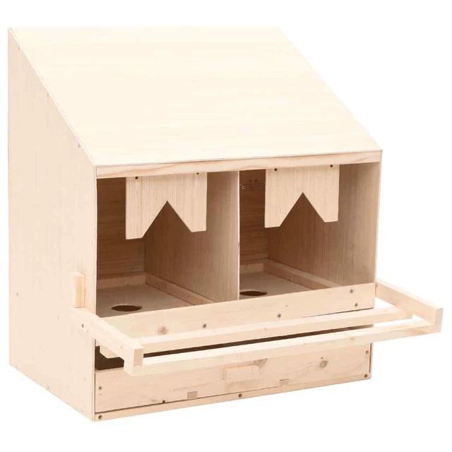 2044603 CASETTA COVA per Galline 2 Scomparti 63x40x65 cm Legno di Pino
