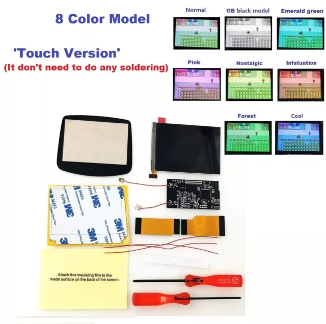 V2 IPS Touch Version Backlight LCD Scree Kit +Pre-cut Shell For Game Boy Advance