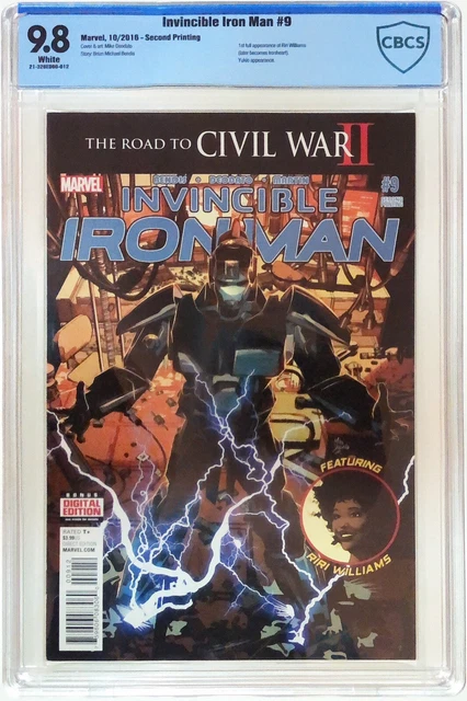 Invincible Iron Man #9 2nd Print CBCS 9.8 1st Appearance Riri Williams Ironheart