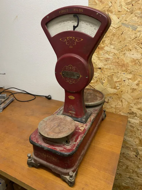 Rote Berkel Waage um 1900 Vintage original antik passend zu Aufschnittmaschine