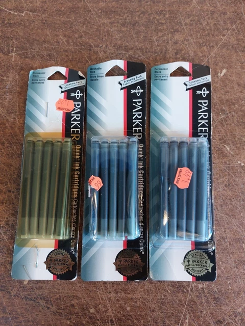 Lot of 3-10 Packs PARKER  Ink Refill Cartridges Fountain Pens